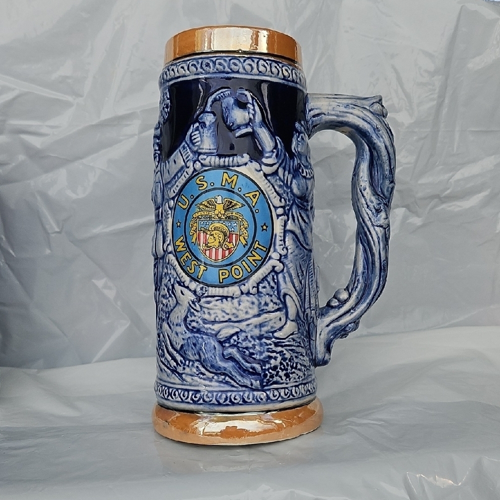 Blue West Point Ceramic Stein